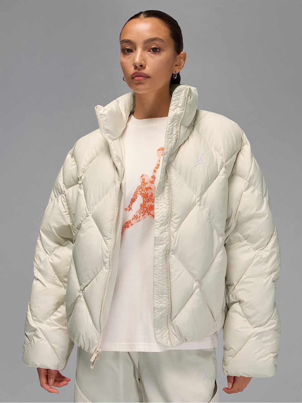 Jordan Off-White Quilted Puffer Jacket